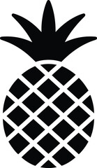 Black silhouette of a pineapple icon