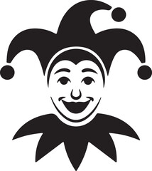 Black jester face icon clown joker