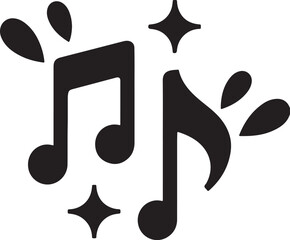 Black Music Notes With Sparkles And Splashes musical notes