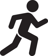 Black Silhouette Icon of a Running Person runner