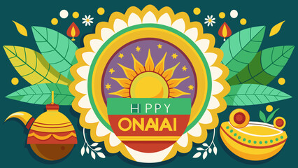 Vibrant illustration of a golden sun with the word india in the center Vector