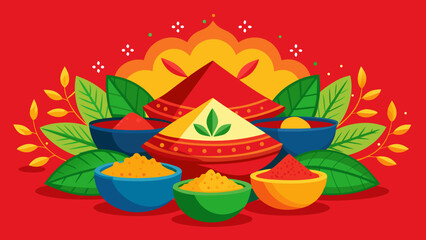 Vibrant festival illustration featuring traditional motifs and colorful decorations Vector