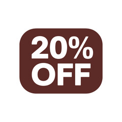 Fototapeta premium 20% Off Discount Badge - Modern Rounded Square Sale Label