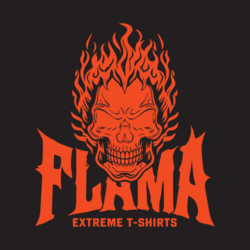 Flama Extreme T-Shirts Logo Design