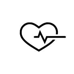 Abstract representation of a heart with a cardiogram pulse line, symbolizing health and life