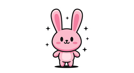 Obraz premium Pink bunny character illustration