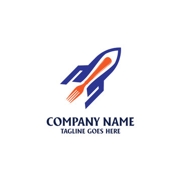 Rocket Food Delivery Service Logo Design