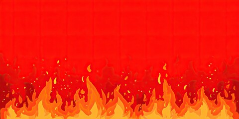 Fiery red and orange flames animated background with small sparks rising