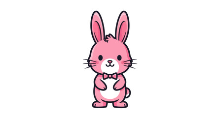 Obraz premium Pink cartoon bunny illustration