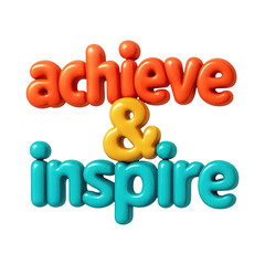 PNG Motivational colorful 3D typography