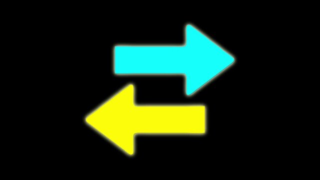 arrow symbol. Two Moving arrow on left right. arrow animation black background .4k resolution.