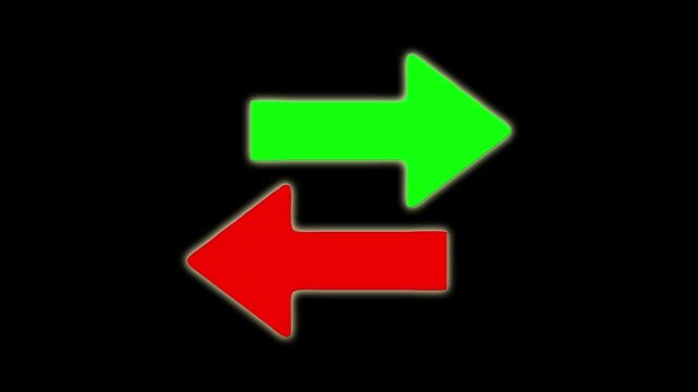 arrow symbol. Two Moving arrow on left right. arrow animation black background .4k resolution.