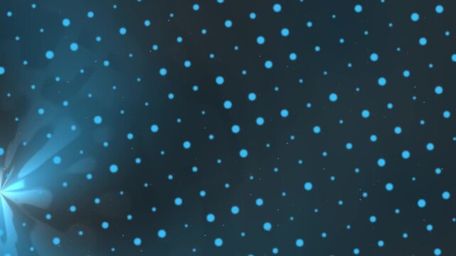 Abstract Light Spiral Motion in Deep Blue Scene With Dots