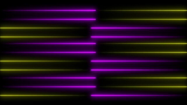 Abstract glowing rainbow colour neon lines motion background ,glowing lines in neon colors, two lines often have a luminous effect and create a futuristic, dynamic, Seamless loop animation of glowing