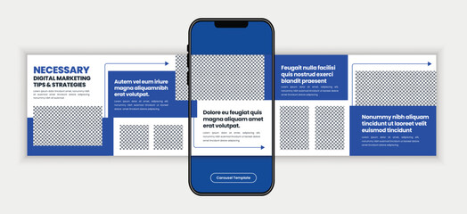 Digital Marketing Agency Social Media Carousel Post Design Template for Corporate, SaaS, and Business Growth Strategy