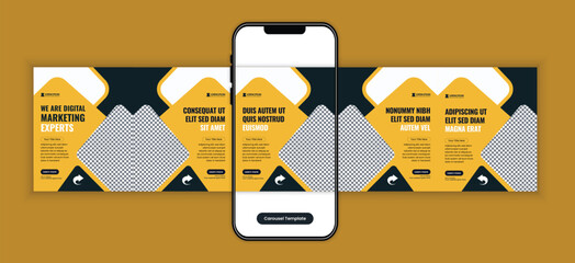 Digital Marketing Agency Social Media Carousel Post Design Template for Corporate, SaaS, and Business Growth Strategy