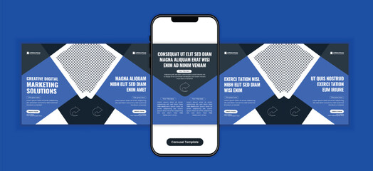 Digital Marketing Agency Social Media Carousel Post Design Template for Corporate, SaaS, and Business Growth Strategy