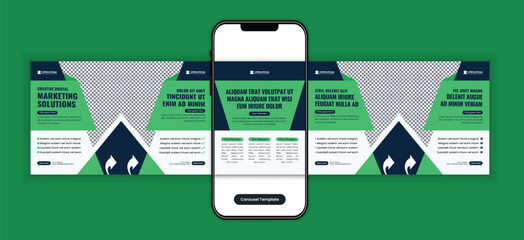 Digital Marketing Agency Social Media Carousel Post Design Template for Corporate, SaaS, and Business Growth Strategy