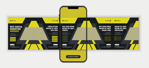 Digital Marketing Agency Social Media Carousel Post Design Template for Corporate, SaaS, and Business Growth Strategy