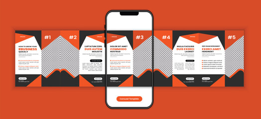 Digital Marketing Agency Social Media Carousel Post Design Template for Corporate, SaaS, and Business Growth Strategy