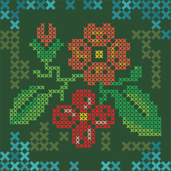 Traditional Slavic, Bulgarian decorative embroidery vector pattern. Seamless ornamental motifs for folklore costume, clothing, textile, damask, craft knitting, sewing. Balkan cultural heritage.