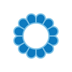 Blue Floral Ring Logo With Petal Circle Design For Branding And Illustrations