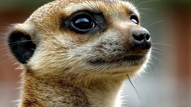 Watch a meerkat up close as it explores its surroundings in a wildlife area during the daytime
