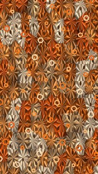 Dynamic Abstract Orange And Silver Geometric Pattern Loop