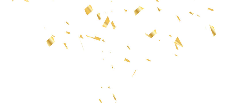 New Year Celebration golden confetti Bright festive tinsel. Birthday party backdrop. overlay vertical social media design element	