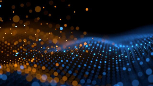 Digital glow chain with block big cube crypto technology concept currency datum mountain cyberspace business network computer abstract communication background database programming future software