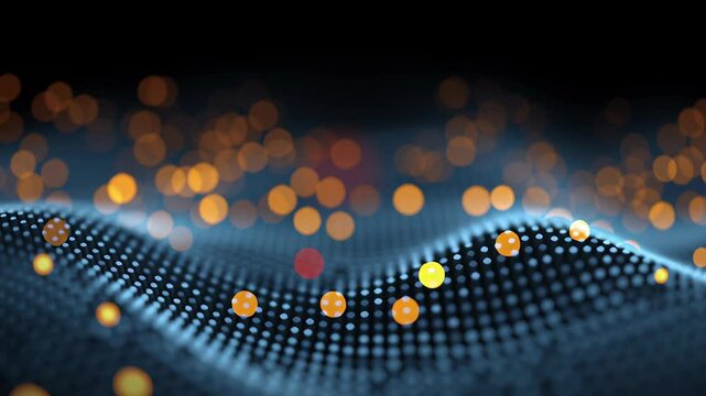 Digital glow chain block big cube crypto technology concept currency datum mountain cyberspace business network computer abstract communication background database programming future software