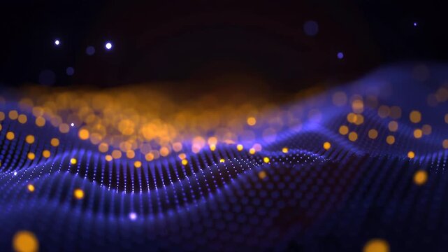 Glow digital chain block big cube crypto technology concept currency datum mountain cyberspace business network computer abstract communication background database programming future software