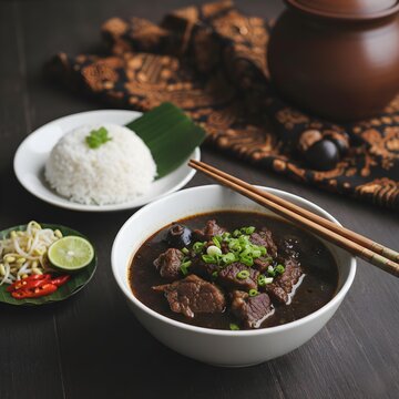 beef rawon with rice