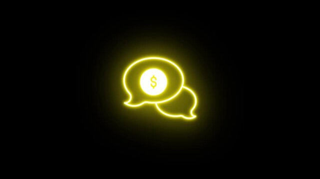 looped 3d animation. Neon chat bubble icon. symbol animated neon icon vector