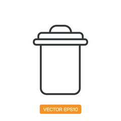  Trash Icons. Thin Line Symbol Elements Collection.