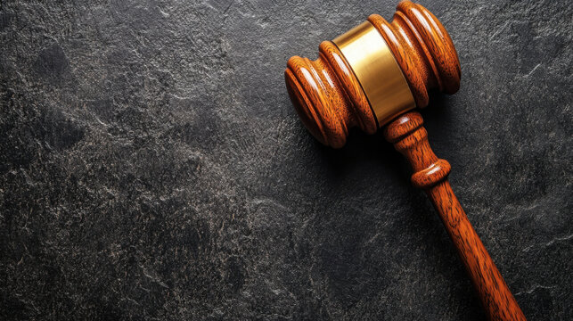 Wooden gavel isolated on black