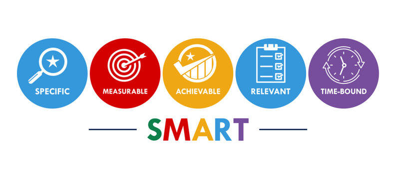 Smart goals design logo template illustration