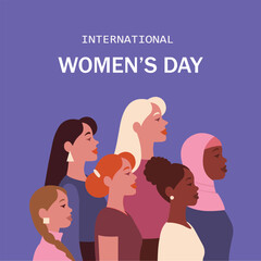 International Women&rsquo;s Day Illustration with Diverse Women, Female Empowerment Concept