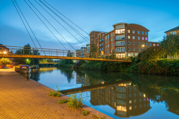 Naklejka premium River Nene canal in Northampton. England