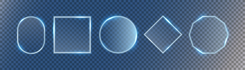 Liquid glass UI frame with smooth gradients. Modern interface element for banners and promo layouts. Transparent design with glowing futuristic accents. © Little Monster 2070