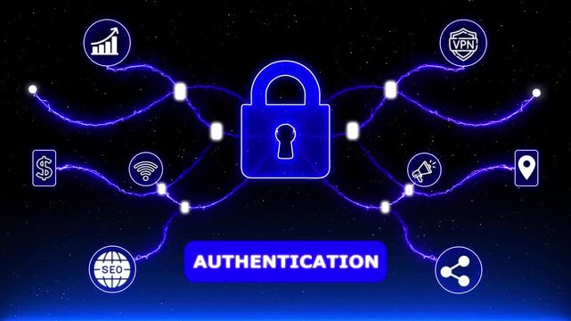 Multi-Factor Authentication Concept Animation for Secure User Login and Data Access.