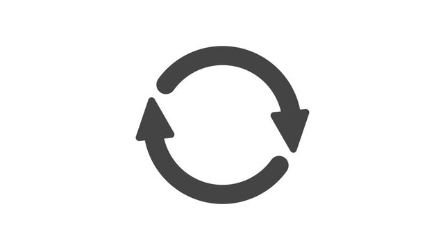 Half circle arrow loading animation rotating smoothly