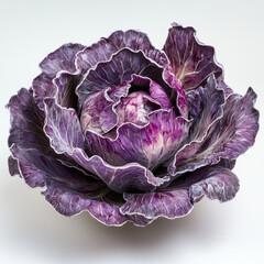 Obraz premium Red cabbage one slice isolated on white background