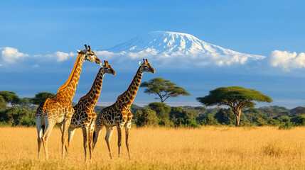 Fototapeta premium giraffe on mount background