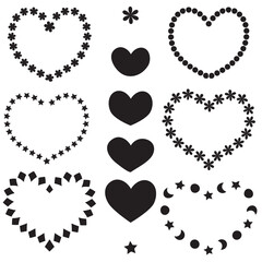 A collection of heart icon designs