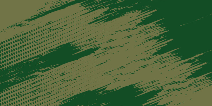 Abstract Army Green Grunge Texture with Halftone Dot Pattern