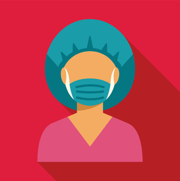 Medical worker wearing a surgical mask and cap for protection against illness