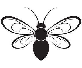 Bee Vector Illustration &ndash; Insect, Nature, and Wildlife Design Symbol for Art and Branding .

