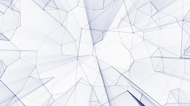White blue time reverse tunnel geometric web 3D futuristic animation background