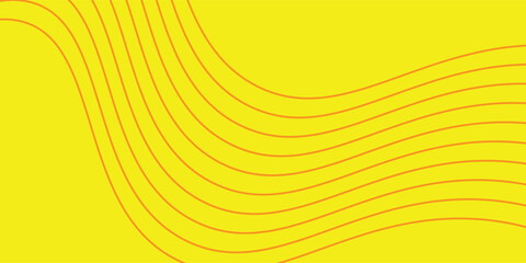 Abstract Yellow Background with Orange Curvy Parallel Lines